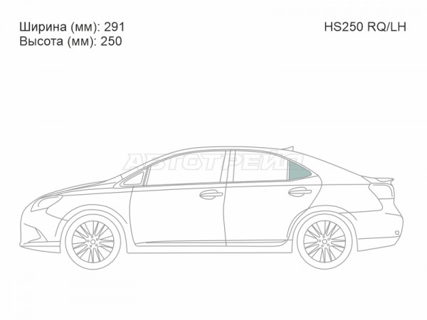Стекло форточки (Сзади / Слева / Цвет зеленый) Lexus HS 09-18  / Toyota Sai 09-17
