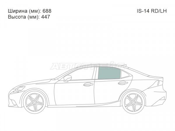 Стекло боковое опускное (Сзади / Слева / Цвет зеленый) Lexus IS 13-20