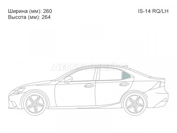 Стекло кузова боковое (не опускное) (Слева / Цвет зеленый) Lexus IS 13-20