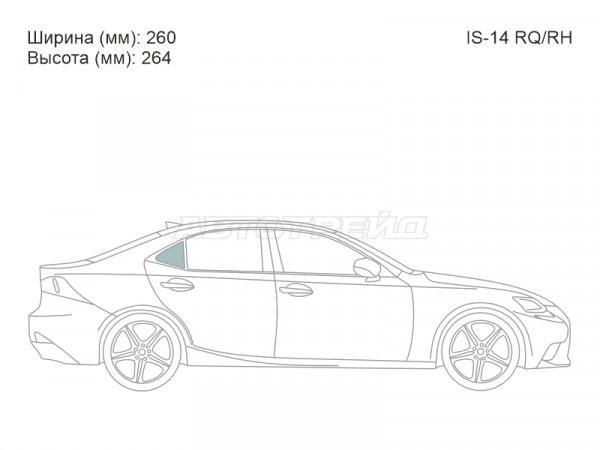 Стекло кузова боковое (не опускное) (Справа / Цвет зеленый) Lexus IS 13-20