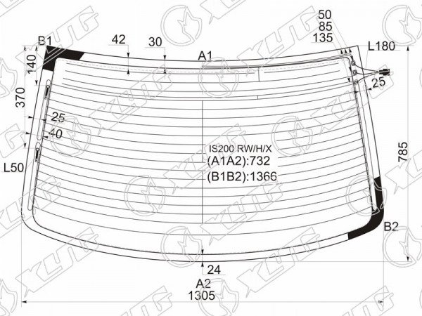 Стекло заднее с обогревом TOYOTA ALTEZZA /LEXUS IS200 /300 4D 98-05