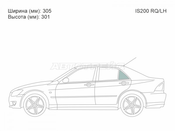 Стекло форточки (Сзади / Слева / Цвет зеленый) Lexus IS 98-05  / Toyota Altezza 98-05