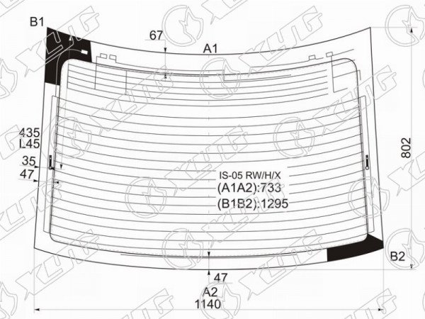 Стекло заднее (Цвет зеленый / Обогрев / Антенна / 4D SED) Lexus IS 05-16  / IS F 07-14