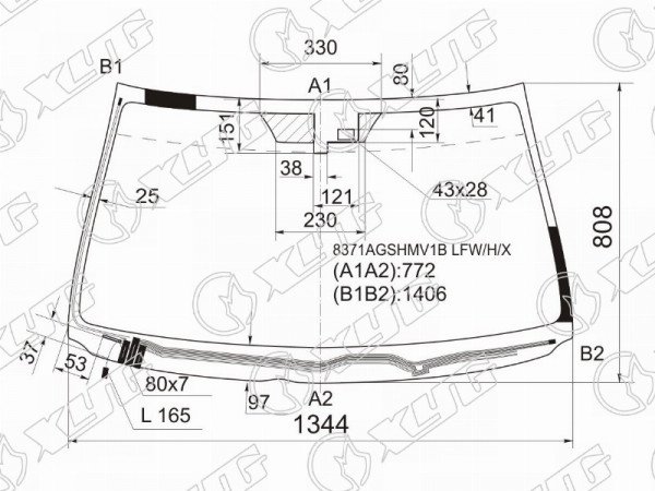 Стекло лобовое с обогревом щеток + дд LEXUS IS250 /350 05-13