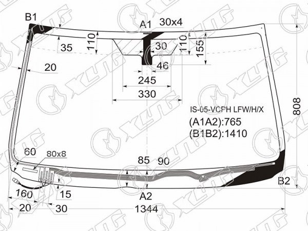 Стекло лобовое с обогревом щеток LEXUS IS250 /350 05-13