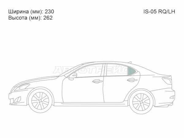 Стекло форточки (Сзади / Слева / Цвет зеленый) Lexus IS 05-16