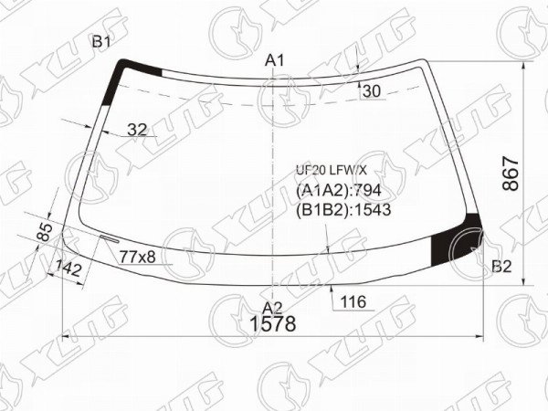 Стекло лобовое LEXUS LS400 /CELSIOR 94-00