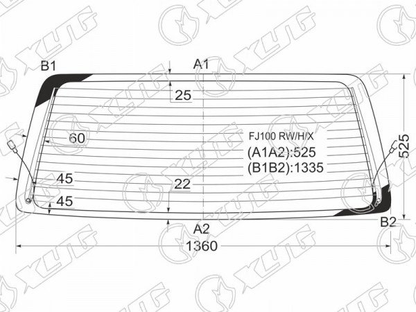 Стекло заднее с обогревом TOYOTA LAND CRUISER /LEXUS LX470 98-07