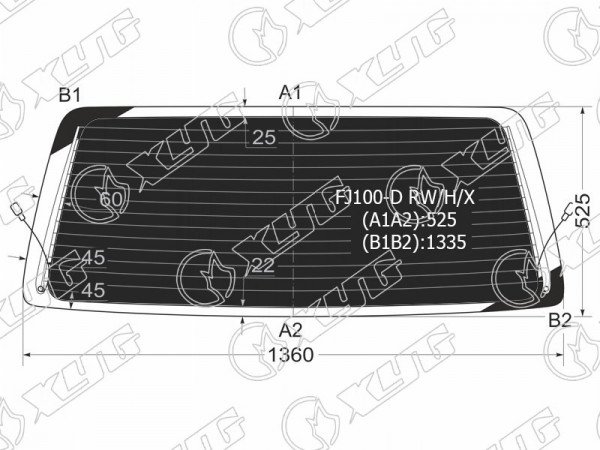 Стекло заднее затемненное с обогревом TOYOTA LAND CRUISER /LEXUS LX470 98-0