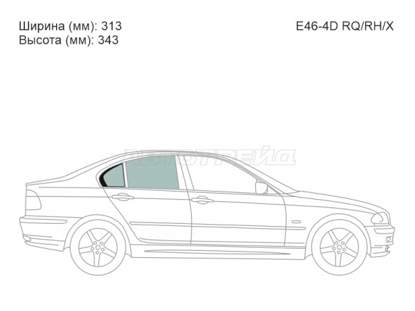 Стекло форточки (Сзади / Справа / Цвет зеленый) BMW 3-Series 98-06