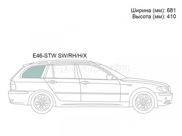 Стекло кузова боковое (не опускное) (Справа / Цвет зеленый) BMW 3-Series 98-06