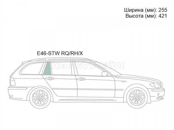 Стекло форточки (Сзади / Справа / Цвет зеленый) BMW 3-Series 98-06