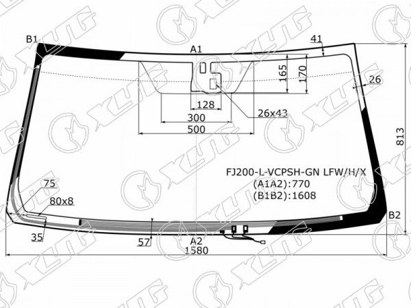 Стекло лобовое с обогревом щеток + дд TOYOTA LAND CRUISER /LEXUS LX570 07-15