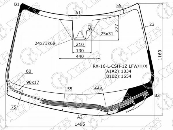 Стекло лобовое (Обогрев щеток / Камера / Датчик дождя) Lexus RX 15-19