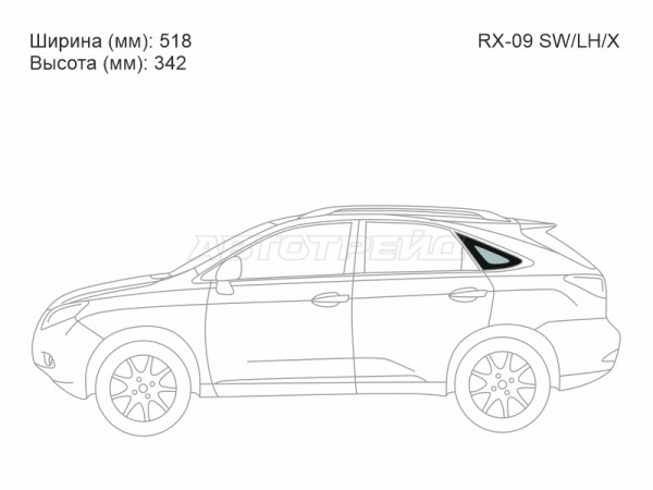 Стекло кузова боковое (не опускное) (Справа / Цвет зеленый) Lexus RX 08-15
