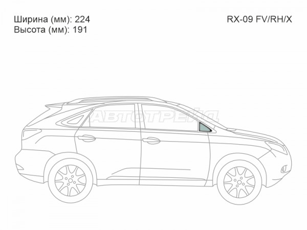 Стекло форточки (Спереди / Справа / Цвет зеленый) Lexus RX 08-15