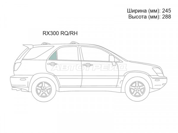 Стекло форточки (Сзади / Справа / Цвет зеленый) Lexus RX 97-03  / Toyota Harrier (XU10) 97-03