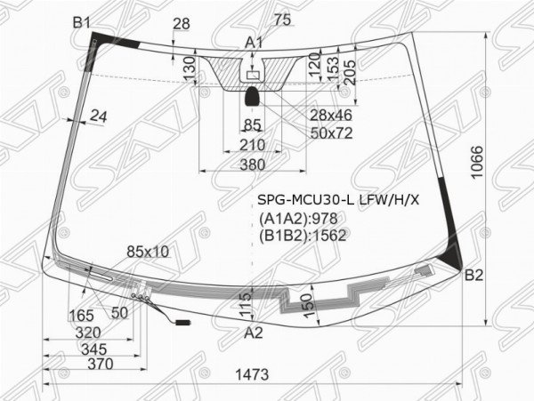 Стекло лобовое с обогревом щеток + дд LEXUS RX300 /330 03-09