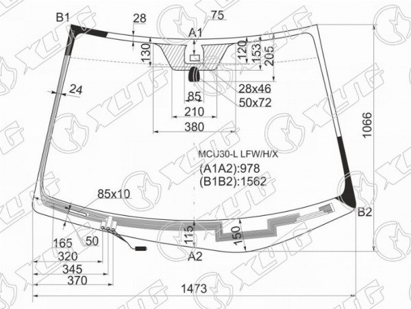 Стекло лобовое с обогревом щеток + дд LEXUS RX300 /330 03-09