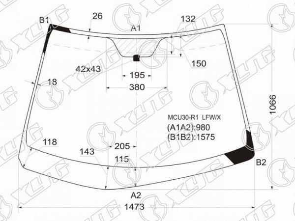 Стекло лобовое TOYOTA HARRIER #U3# 03-13