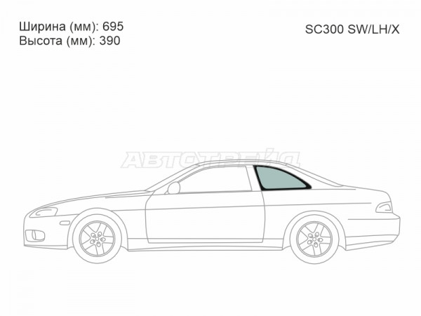 Стекло кузова боковое (не опускное) (Слева / Цвет зеленый) Lexus SC 91-01  / Toyota Soarer 91-01