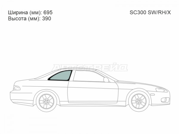 Стекло кузова боковое (не опускное) (Справа / Цвет зеленый) Lexus SC 91-01  / Toyota Soarer 91-01