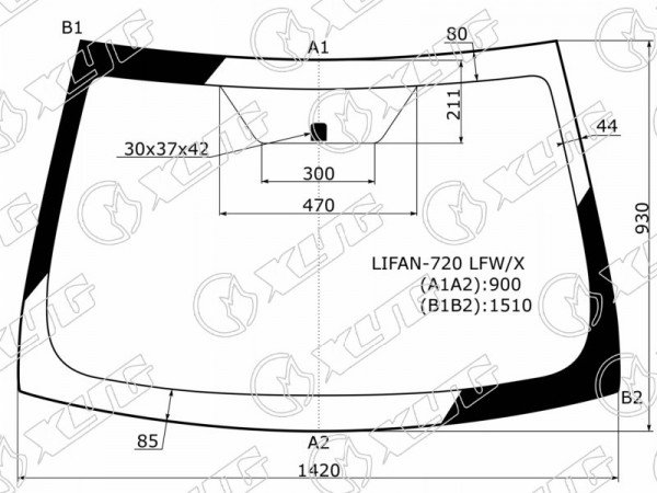 Стекло лобовое LIFAN CEBRIUM 4D 13-