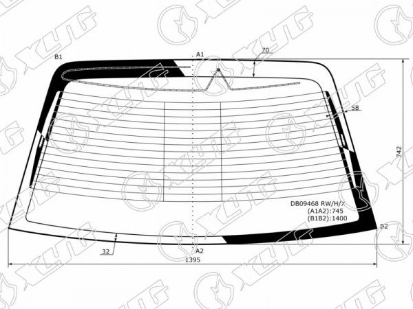 Стекло заднее с обогревом LINCOLN LS-6 LS-8 00-02
