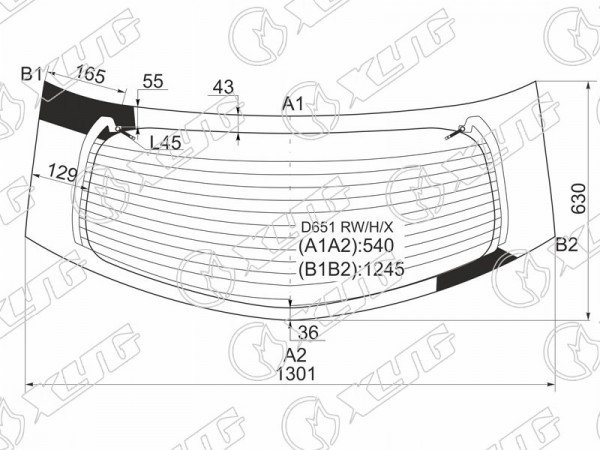 Стекло заднее с обогревом MAZDA DEMIO 3 /5D 07-14