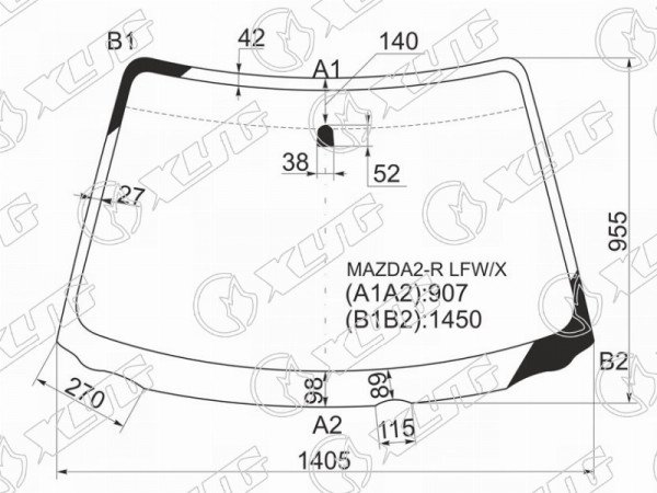 Стекло лобовое MAZDA DEMIO 02-07