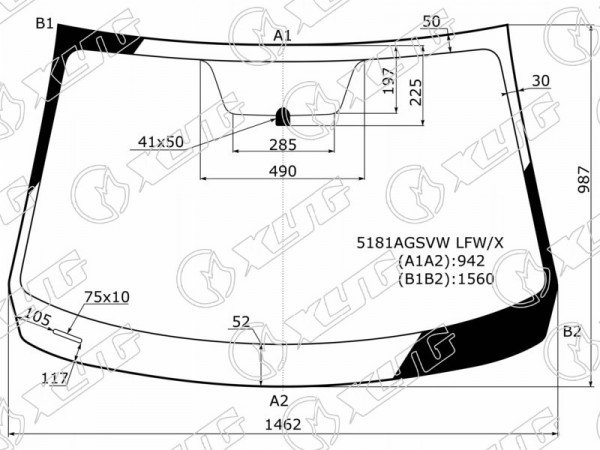 Стекло лобовое MAZDA 3 4 /5D 13-18