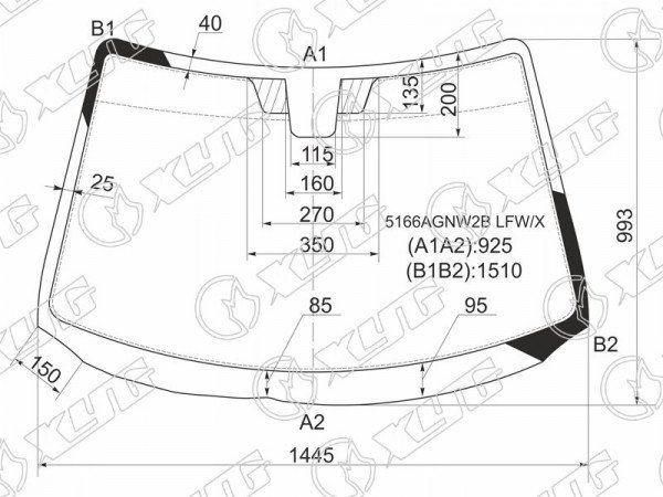 Стекло лобовое Mazda 3 06-09