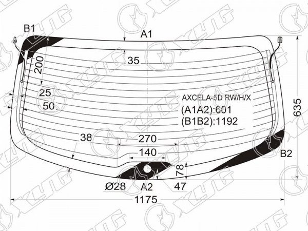 Стекло заднее с обогревом MAZDA 3 /AXELA 5D HBK 03-09