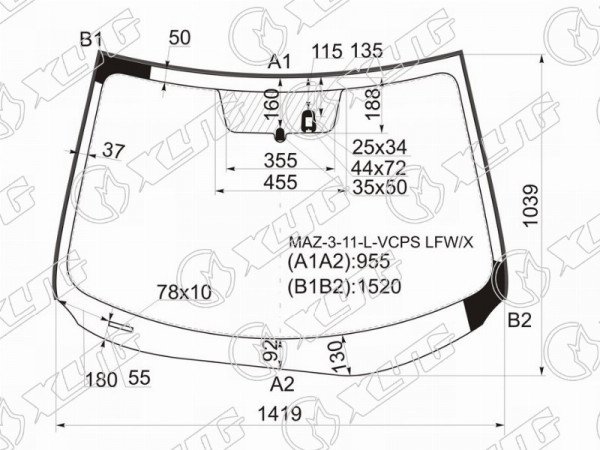 Стекло лобовое (Датчик дождя) Mazda 3 11-13