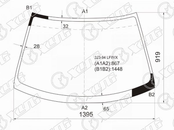 Стекло лобовое MAZDA 323 3 /4 /5D 93-97