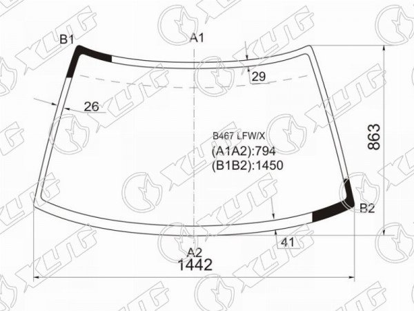 Стекло лобовое MAZDA FAMILIA /323 3D HBK 89-94