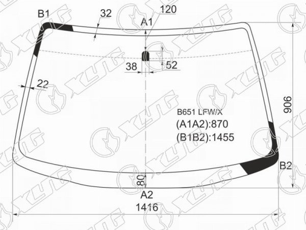 Стекло лобовое MAZDA FAMILIA 3 /4D 94-98