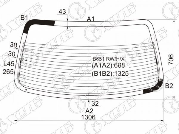 Стекло заднее с обогревом MAZDA FAMILIA /323 4D SED 94-98