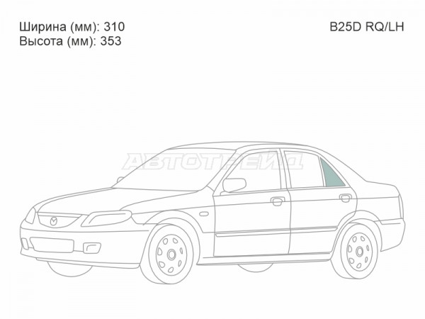 Стекло форточки (Сзади / Слева / Цвет зеленый) Mazda 323 98-03  / Familia 98-03