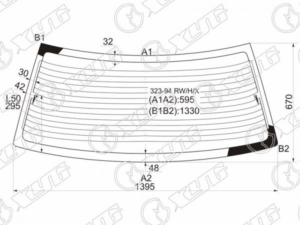 Стекло заднее Mazda Lantis 93-97