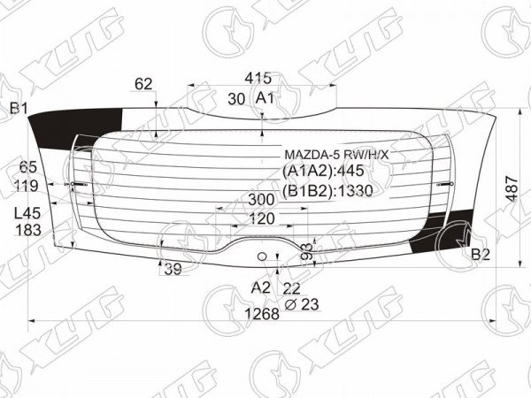 Стекло заднее с обогревом MAZDA 5 /PREMACY 5 05-10