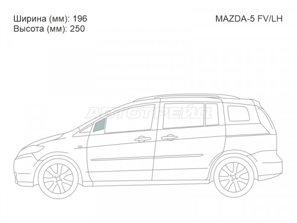 Стекло форточки (Спереди / Слева / Цвет зеленый) Mazda 5 04-11  / Premacy 05-10
