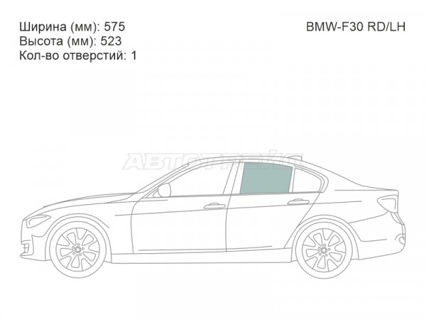 Стекло боковое опускное (Сзади / Слева / Цвет зеленый) BMW 3-Series 11-19
