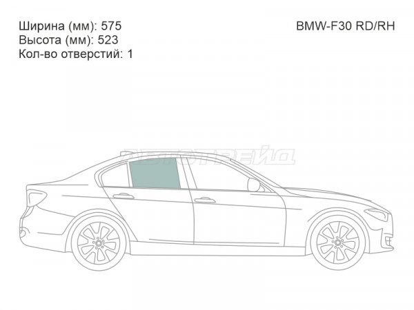 Стекло боковое опускное (Сзади / Справа / Цвет зеленый) BMW 3-Series 11-19