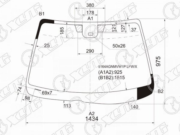 Стекло лобовое (Датчик дождя) Mazda 6 02-08