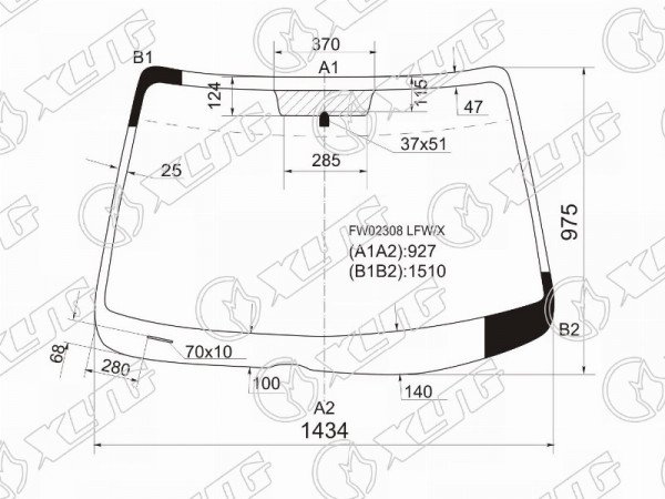 Стекло лобовое MAZDA 6 (USA) 4 /5D 02-07