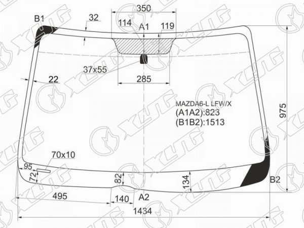 Стекло лобовое Mazda 6 02-08