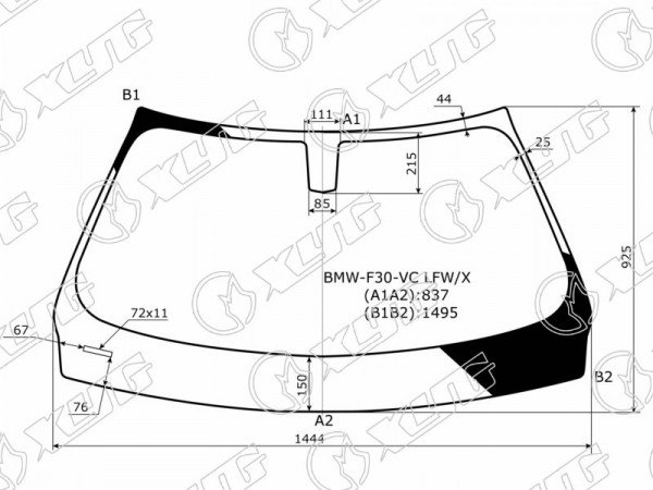 Стекло лобовое BMW 3-SERIES F30 4 /5D 12-18