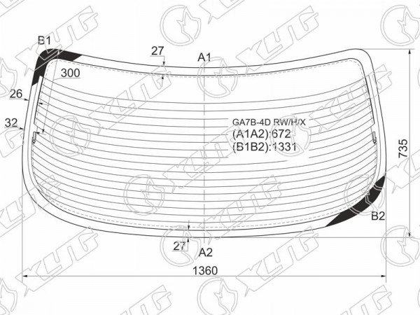 Стекло заднее с обогревом MAZDA CAPELLA /CRONOS 626 4D SED 91-97