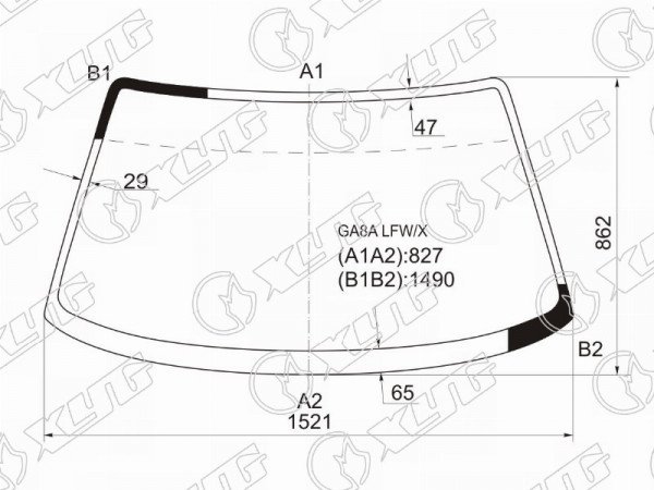 Стекло лобовое MAZDA 626 5D HBK 91-97